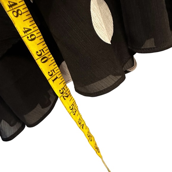 NWT Loft Black White Polka Dot Flounce Maxi Dress Sz 6 Flutter Sleeve - Picture 12 of 12